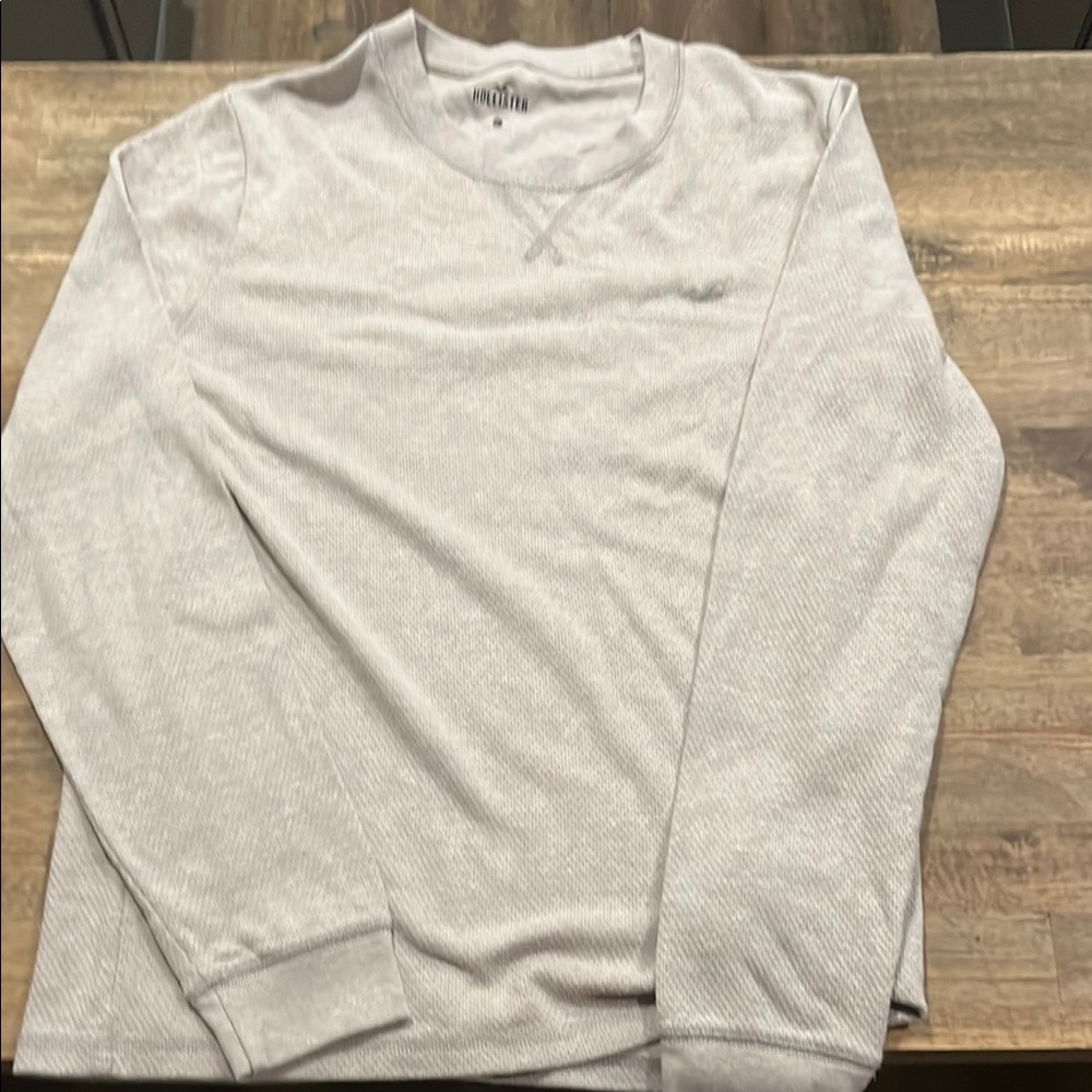 Light Heather Gray Crewneck Sweater Lightweight Casual Pullover